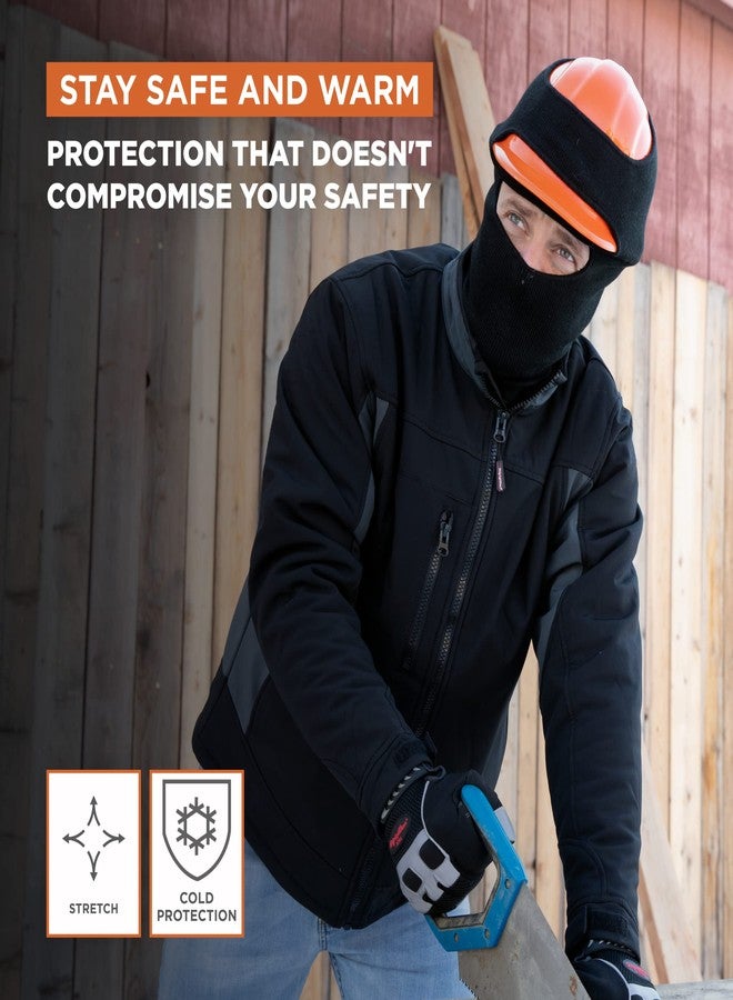 RefrigiWear Hard Hat Balaclava - 2-Layer Long Neck Face Mask for Cold Weather Work, Black - One Size - Image 4